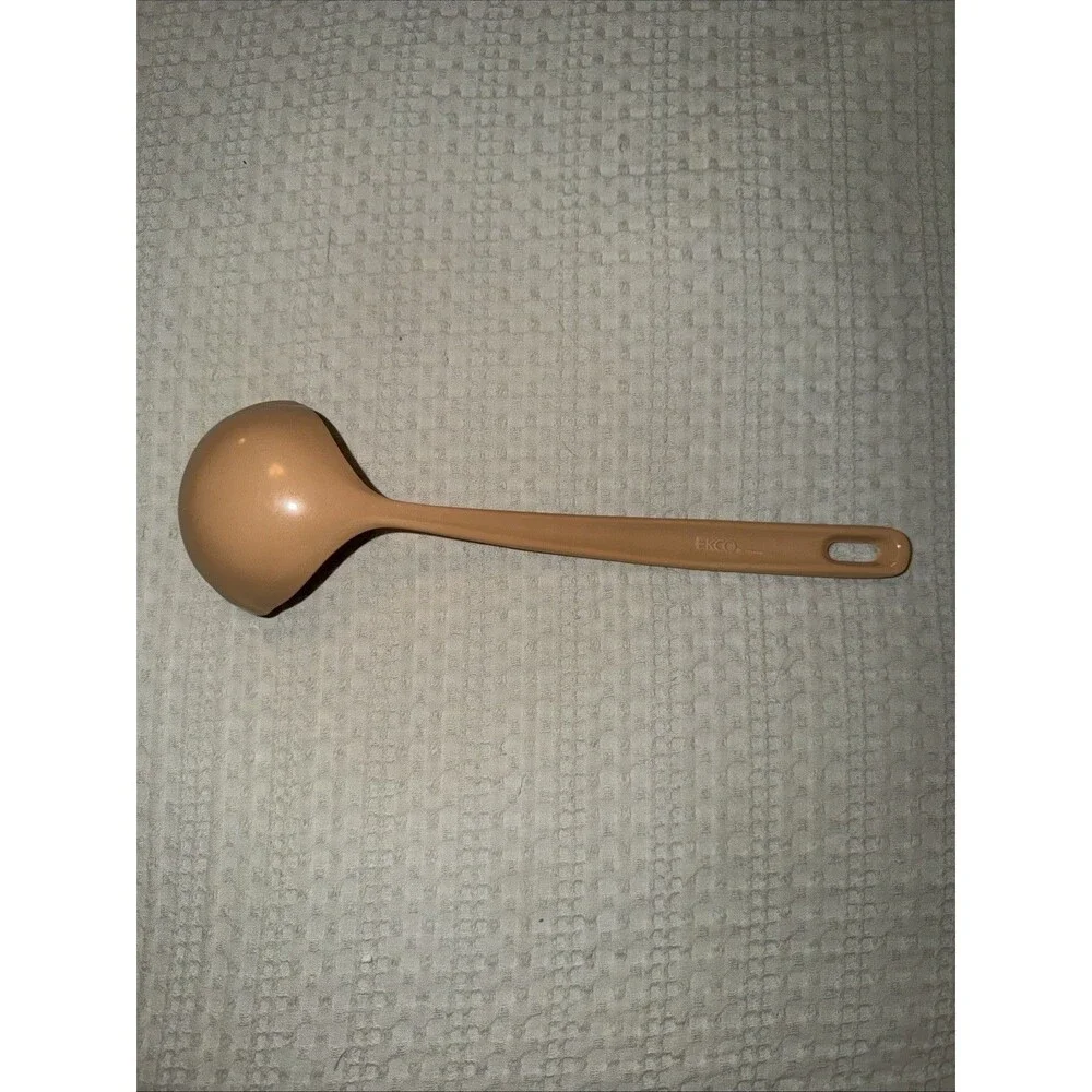 Vintage EKCO Orange Solid Serving Spoon Nylon Plastic Kitchen Utensil